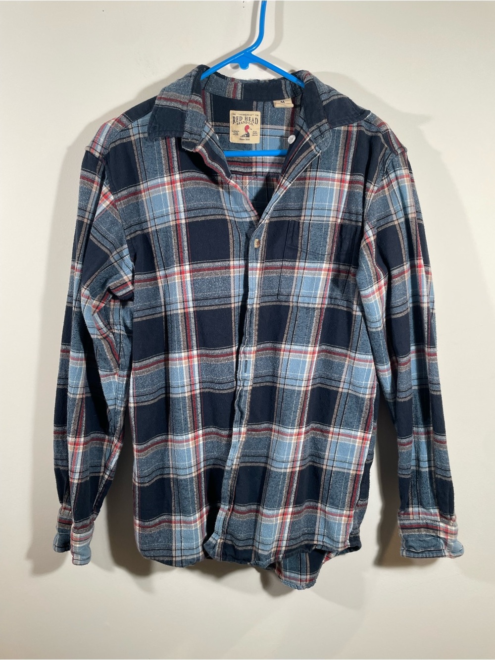 Redhead plaid flannel button down shirt M